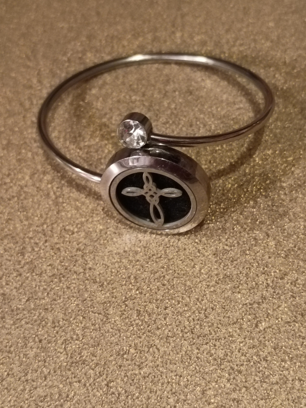 Stainless Steel Bangle Aromatherapy Locket Pendant Bracelet